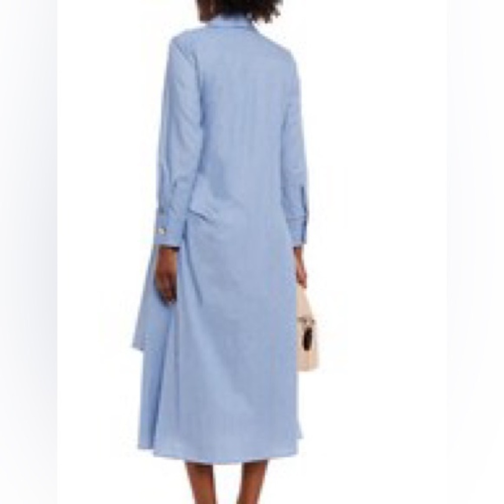 ALEXIS Elegant Blue Asymmetrical Shirt Dress XS - Picture 5 of 10